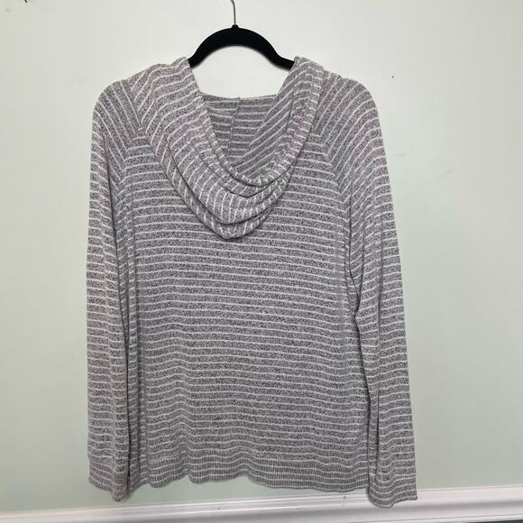 Liquid Energy Cape Cod MA  Hoodie Sweatshirt Striped Pullover Gray L‎ Beach - Picture 2 of 12